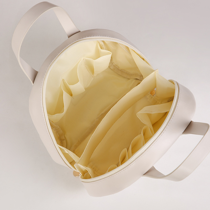 Nueva bolsa de cosméticos de concha de PU, bolsa de mano simple y de moda, bolsa pequeña de mujer, bolsa de almacenamiento de cosméticos y artículos de tocador