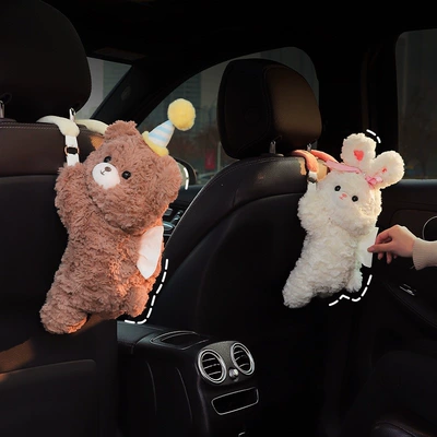 cute plush hanging tissue box for – Car tissue box/set