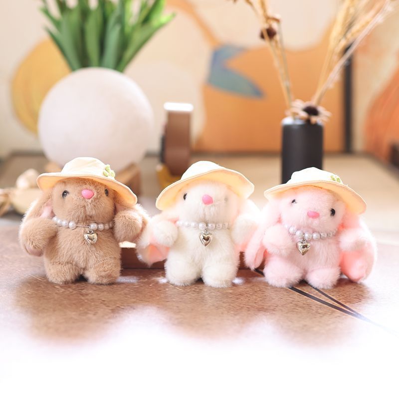 インターネット有名人かわいいかわいい帽子バニーペンダントぬいぐるみ人形バッグペンダントキーホルダー布人形人形|undefined