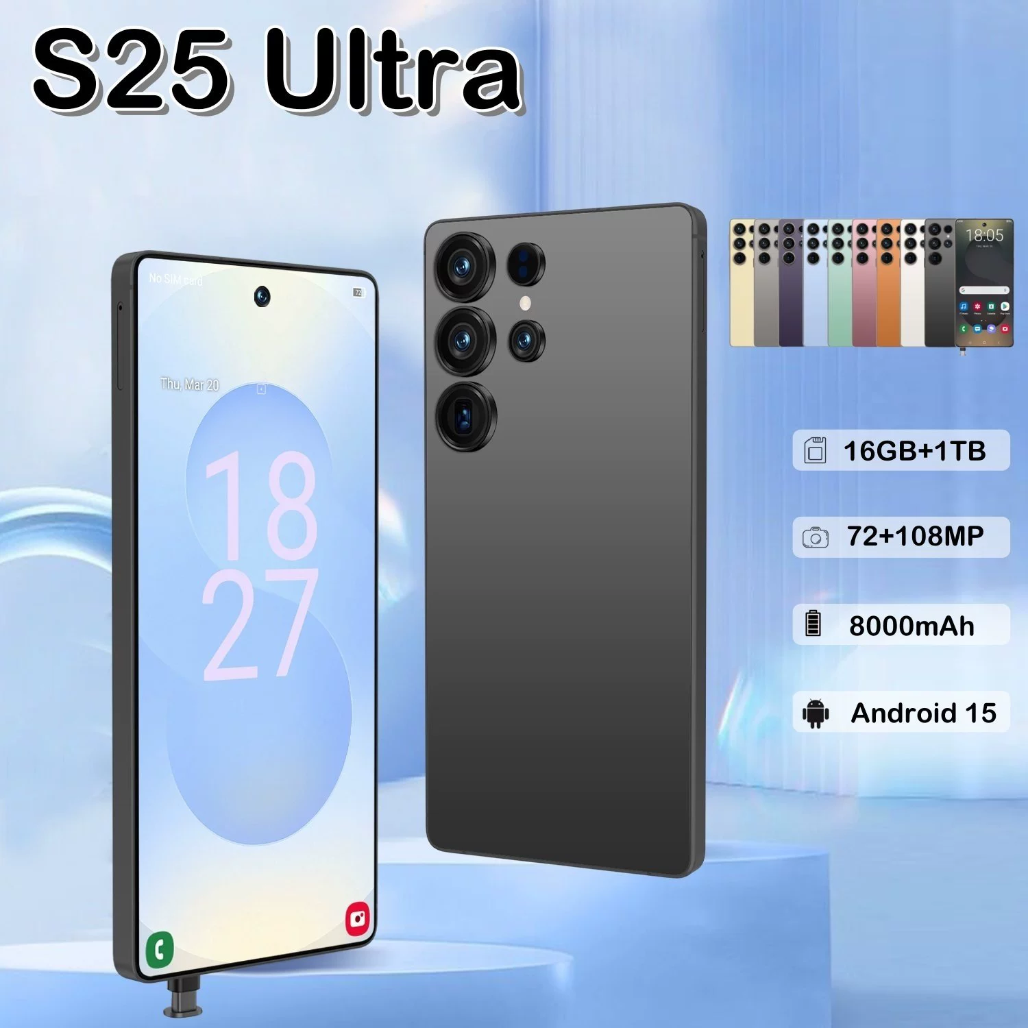 Cugo мобильный телефон, девять цветов, модель S25 Ultra, конфигурация 3+16GB, экран 7.3"