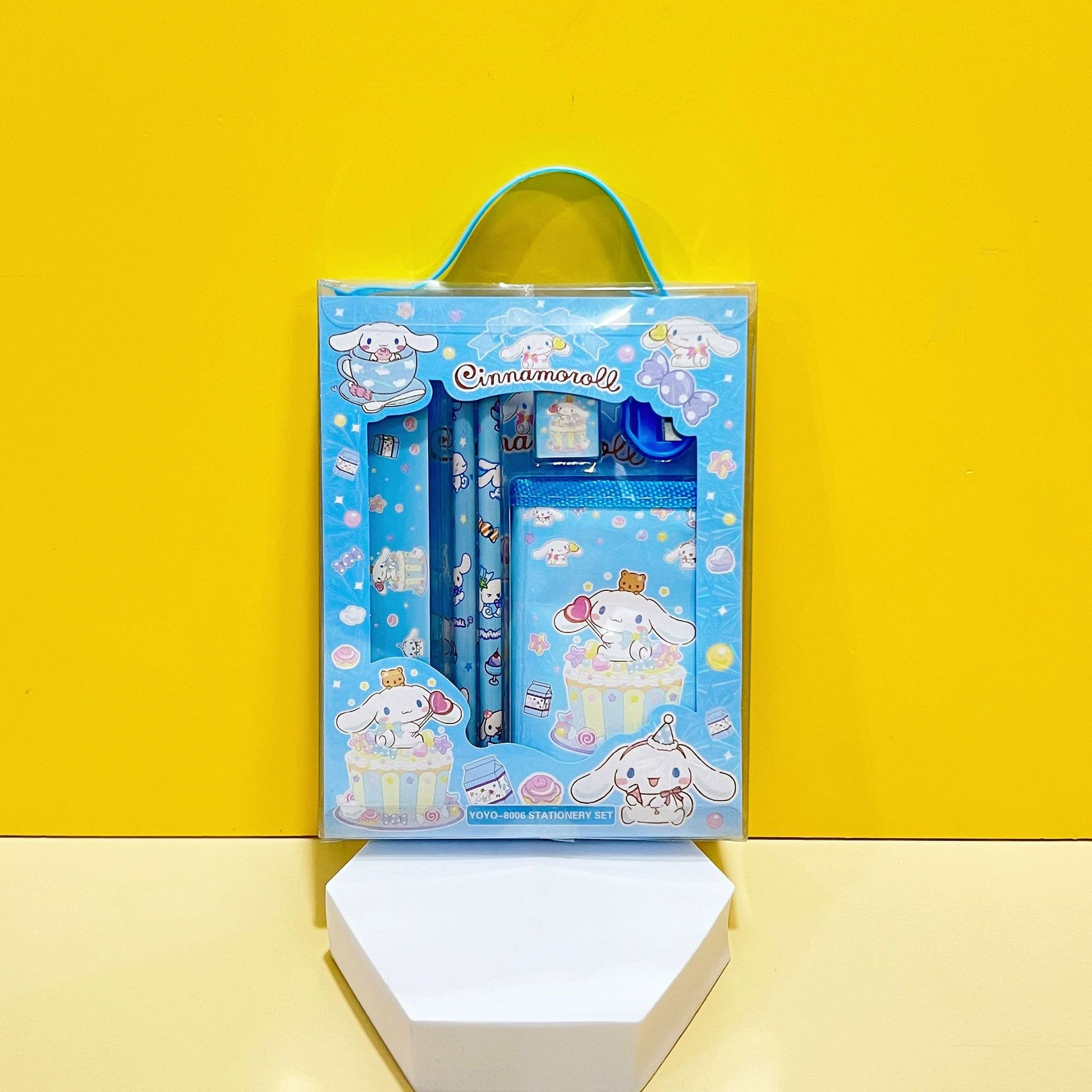 Sanrio, мультяшная канцелярия, детский набор, подарочная ручка, пенал, кошелёк, сумка, 6 предметов