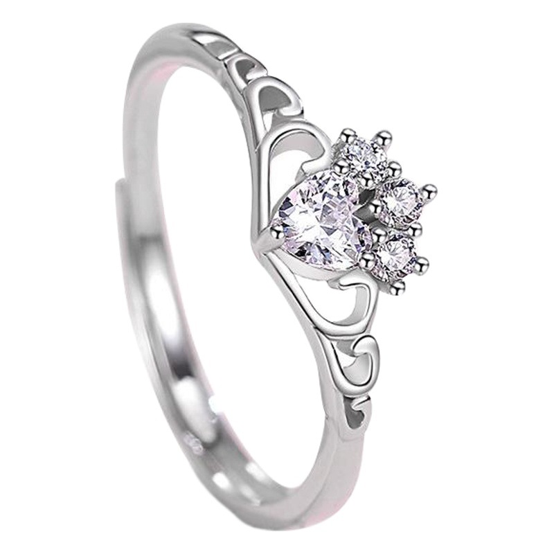 Plata esterlina s925 moda mujer anillo corona japonés y coreano Internet celebridad mismo estilo anillo nicho diseño simple artístico