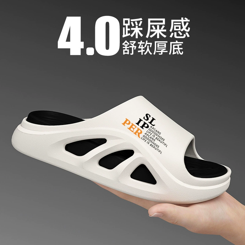 Мужские тапочки лето 2025 новые спортивные модные домашние нескользящие износостойкие сандалии больших размеров для мальчиков