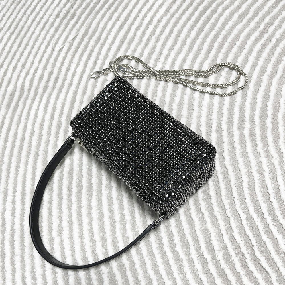 Borsa da donna transfrontaliera piena di diamanti borsa a tracolla borsa a tracolla con strass lucidi borsa da donna fatta a mano borsa da donna con diamanti_voghion.com