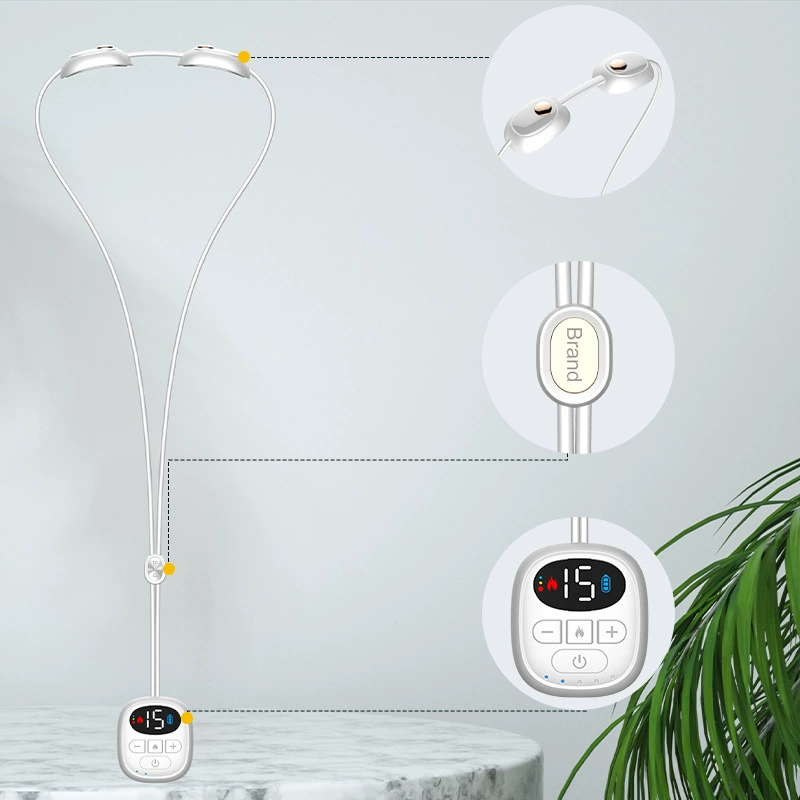 Handheld electric massager, compress, with neck protection