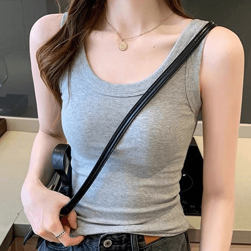 Versatile, anti-exposure, sleeveless, lightweight innerwear base tank top for women—perfect for summer, stretchy, slimming, and stylish enough to wear outside in the Korean style.