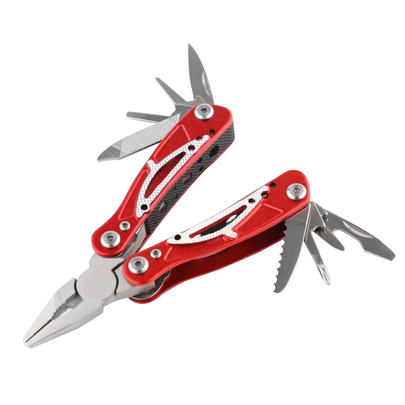 便携小号多用钳 露营红色柄多功能尖嘴钳老虎钳带开瓶器