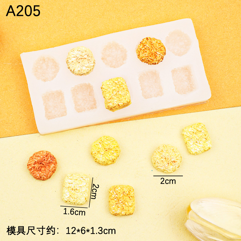 Una variedad de simulación biscuit caramelo postre donut mini fideos instantáneos molde silicona creativo hornear Decoración