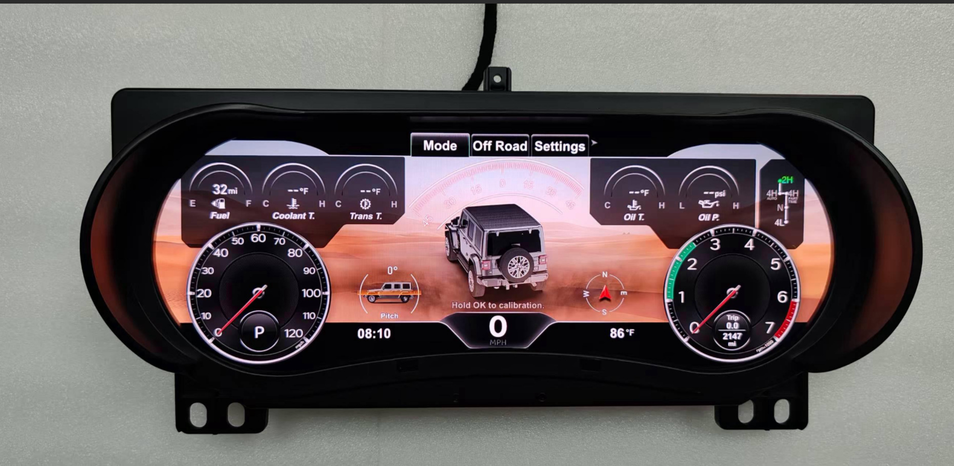 Suitable for Jeep Wrangler Jl2018-2023 Full Lcd Dashboard, Non-Destructive Direct Plug-In Multi-Function Lcd Instrument