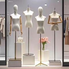 婦人服店モデル服店道具ショーウインドー半身リーダー台展示棚全身人体ウェディング棚