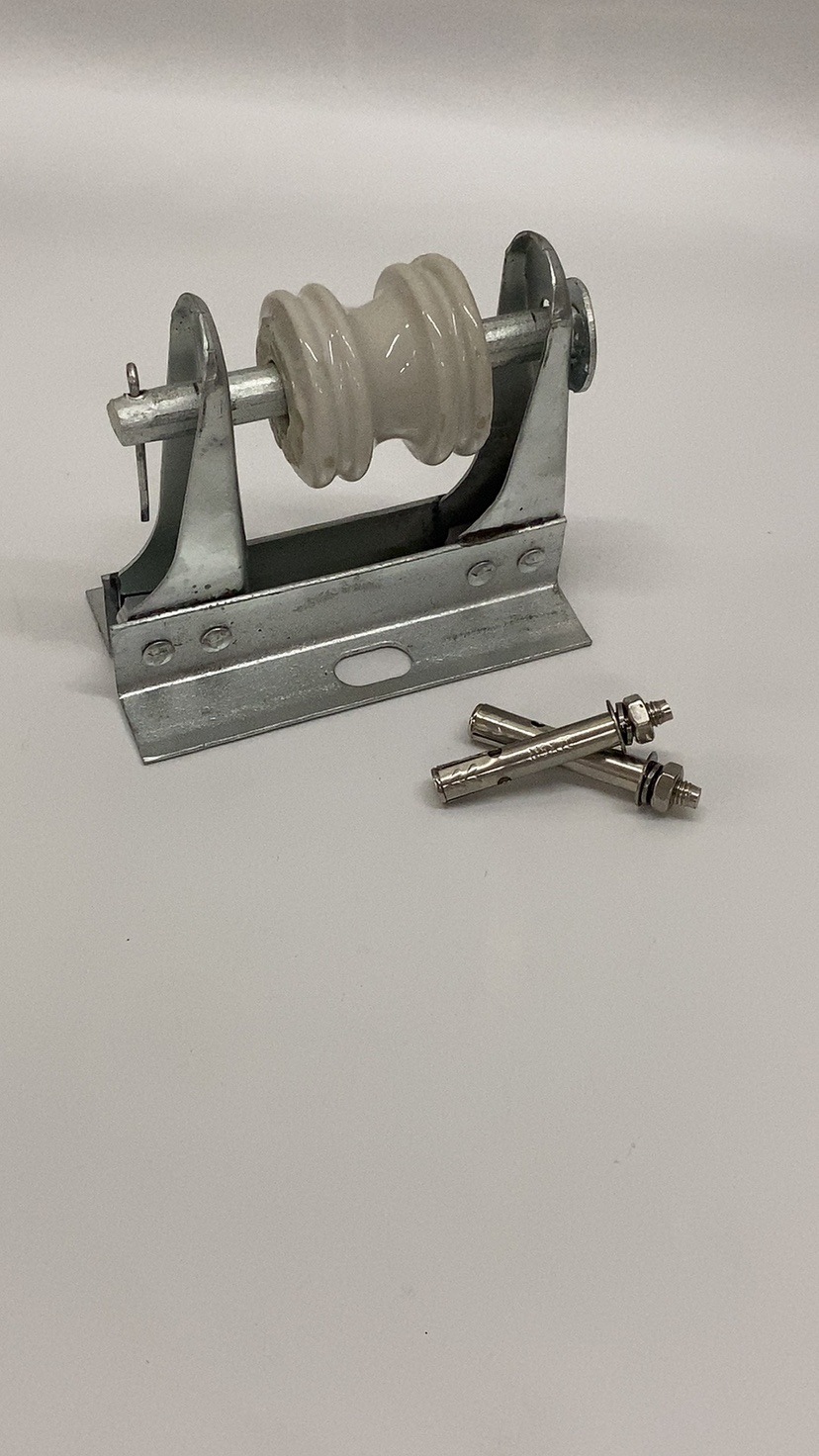 电线绝缘瓷瓶室外固定低压电线街码外墙电线固定架带瓷珠镀锌街码