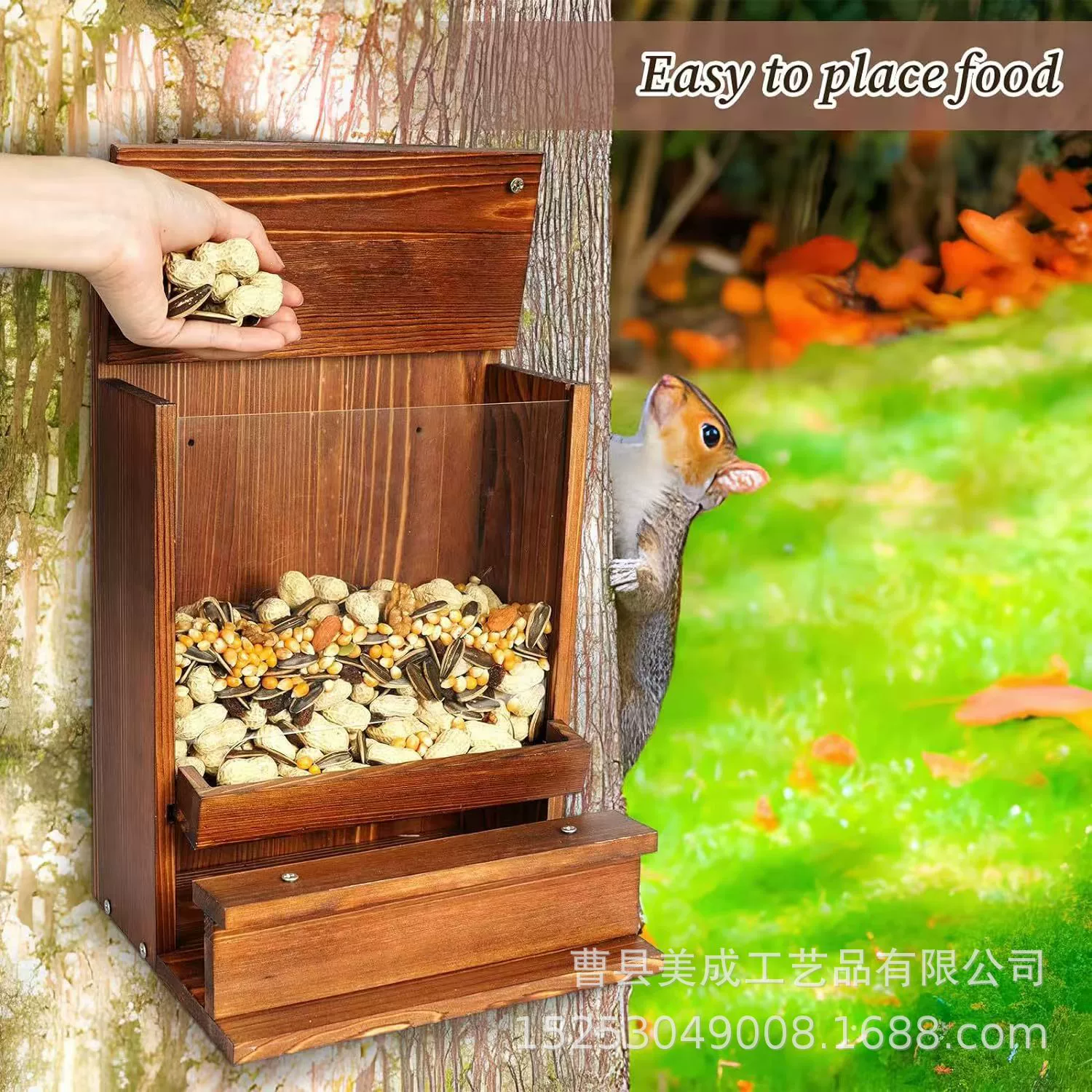 Деревянная белка кормушка на открытом воздухе Деревянная белка кормушка на открытом воздухе Настенная белка кормушка для белки