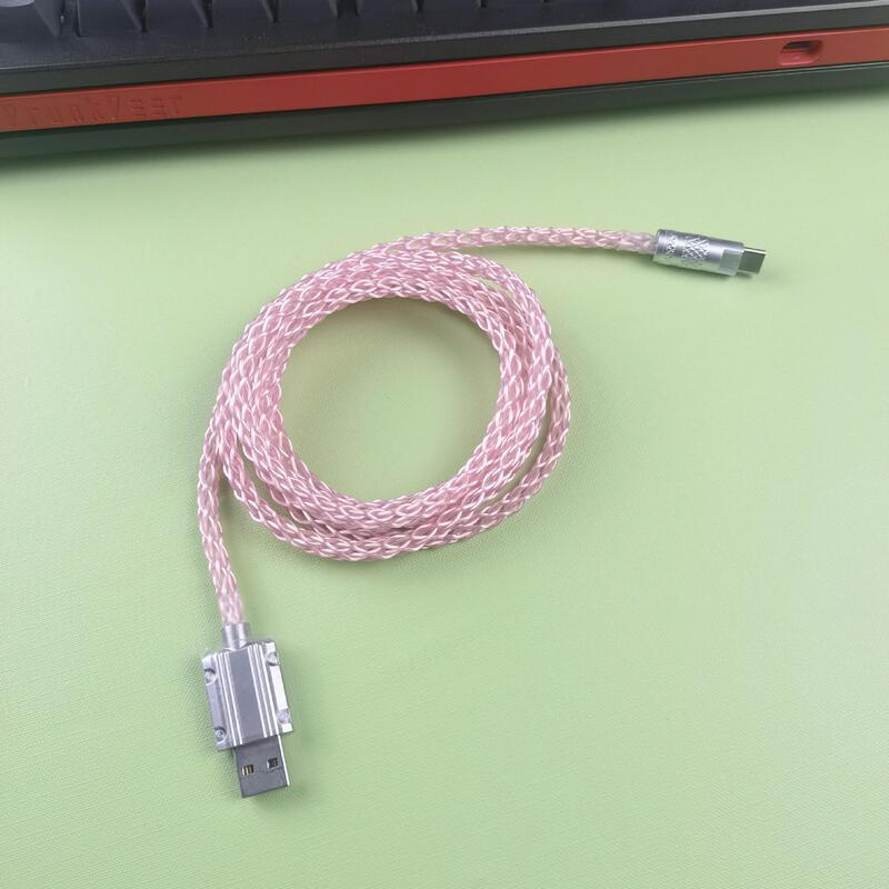 单晶铜航插线RGB光8k回报率磁轴键盘数据线客制化磁吸铭牌TypeC线|undefined