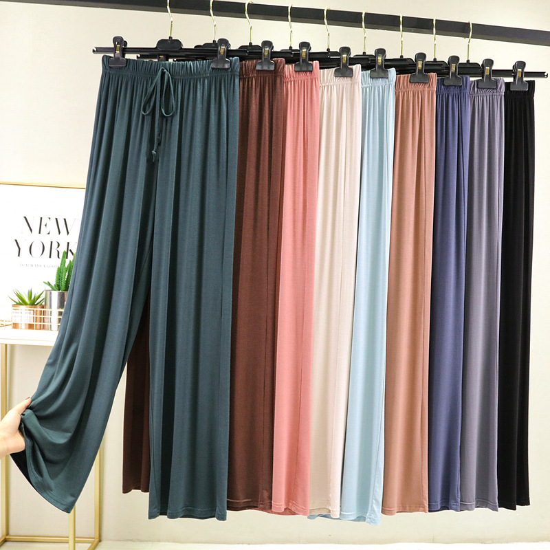 Modal wide-leg pants women's summer high waist draping loose slimming thin straight dance yoga casual mopping trousers