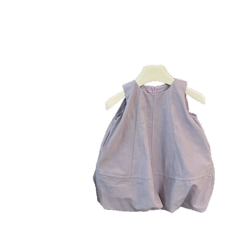 Zheng Qiqi niñas sin mangas brotes de flores chaleco 25 verano nuevo vestido de diseño de ropa infantil para niñas vestidos de moda