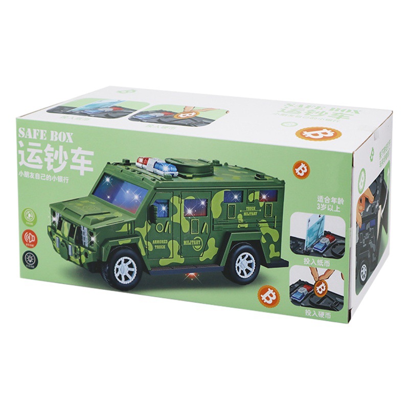 Coche de juguete giratorio universal eléctrico transfronterizo TikTok Net rojo mismo estilo bebé almacenamiento alcancía efectivo coche de policía