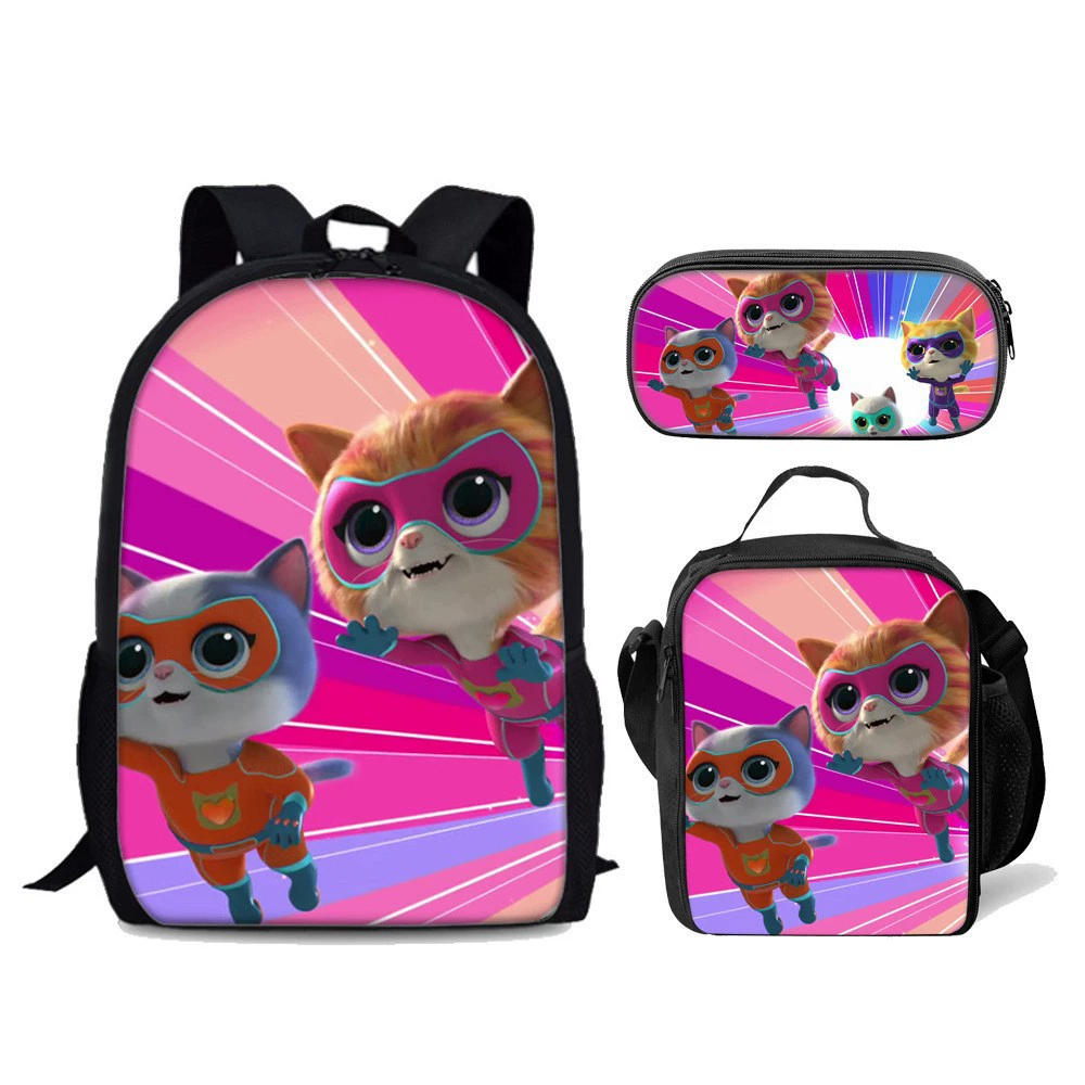 [跨境超级小猫战队 Superkitties小学生书包三件套动漫卡通背包]