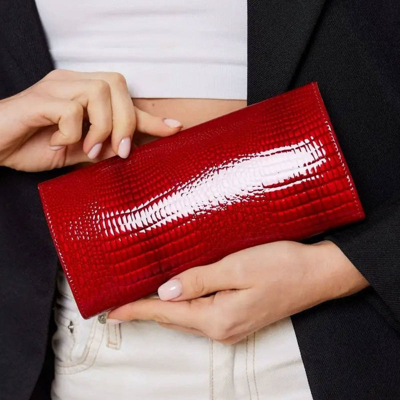 Genuine Leather Hot-Selling Patent Leather Crocodile Pattern Wallet Clutch Bag Aliexpress Ozon Russia Кошелек Genuine Leather Hot-Selling Patent Leather Crocodile Pattern Wallet Clutch Bag Aliexpress Ozon Russia Кошелек