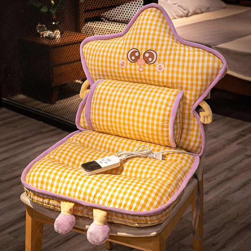 Cojín con Respaldar Térmico Eléctrico de Peluche para Oficina