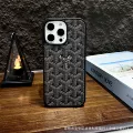 (ya) Full Coverage Leather Wrap Dogtooth — Black