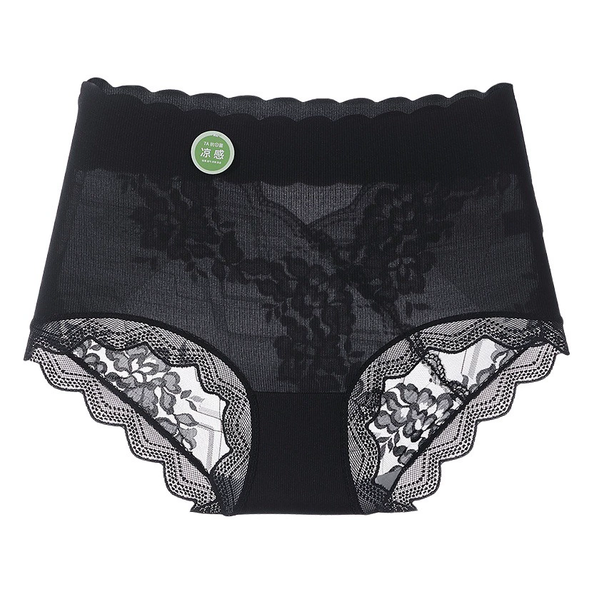 Нижнее белье с высокой талией больших размеров, женские бесшовные сексуальные кружевные шорты Ice Silk, 7A хлопковые антибактериальные треугольные шорты с шаговым швом, летние