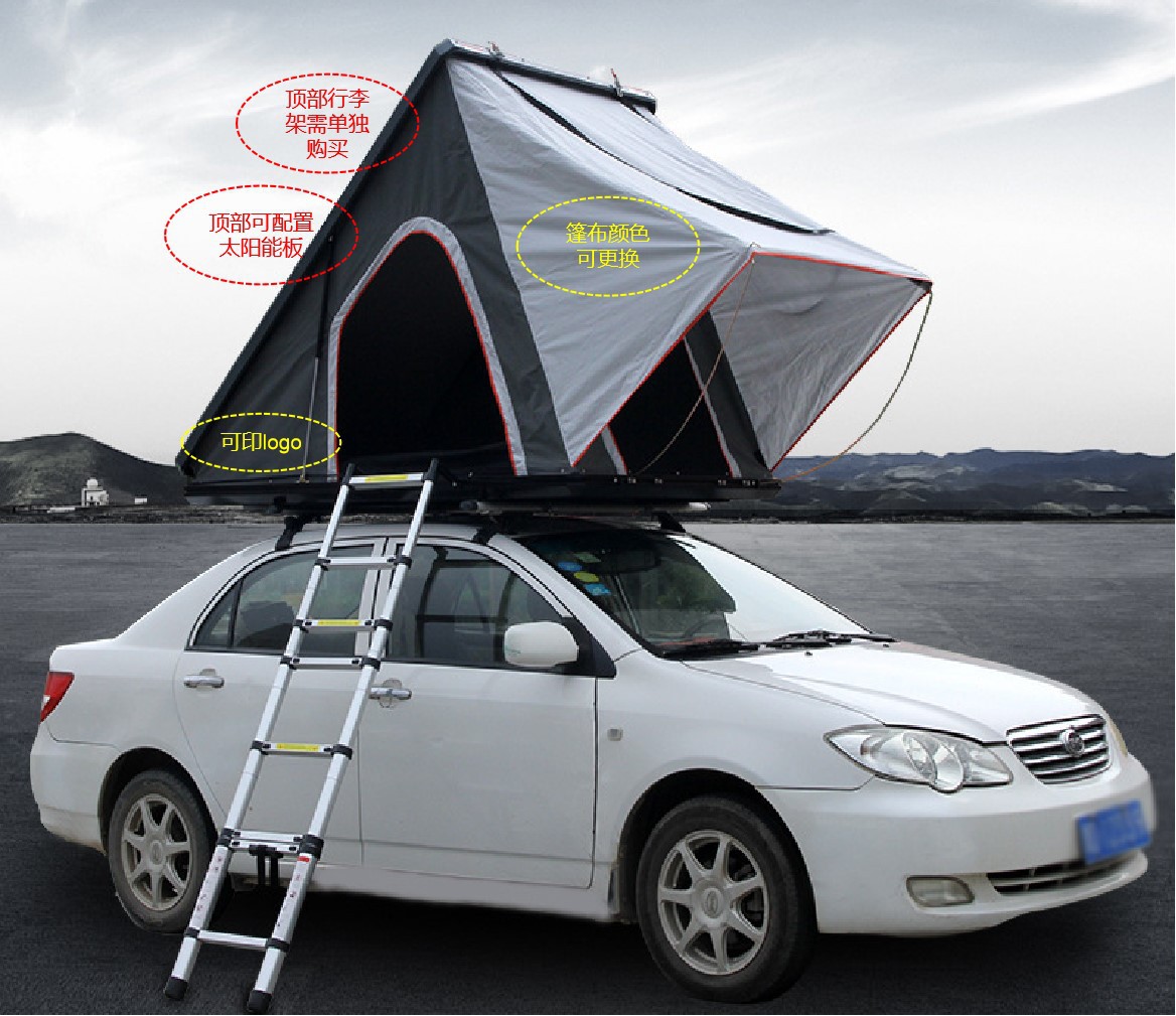 Factory Cross-border Hot Sale Car Tent Quick Opening Aluminum Alloy Triangle Roof Tent Automatic Self-driving Tour Tent