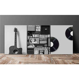 跨境热销音乐海报吉他唱盘帆布画墙壁艺术帆布画墙壁图片客厅装饰