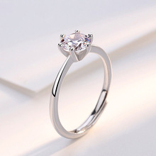 仿真钻戒六爪戒指女士结婚情侣求婚戒仿钻石时尚个性日式轻奢网红