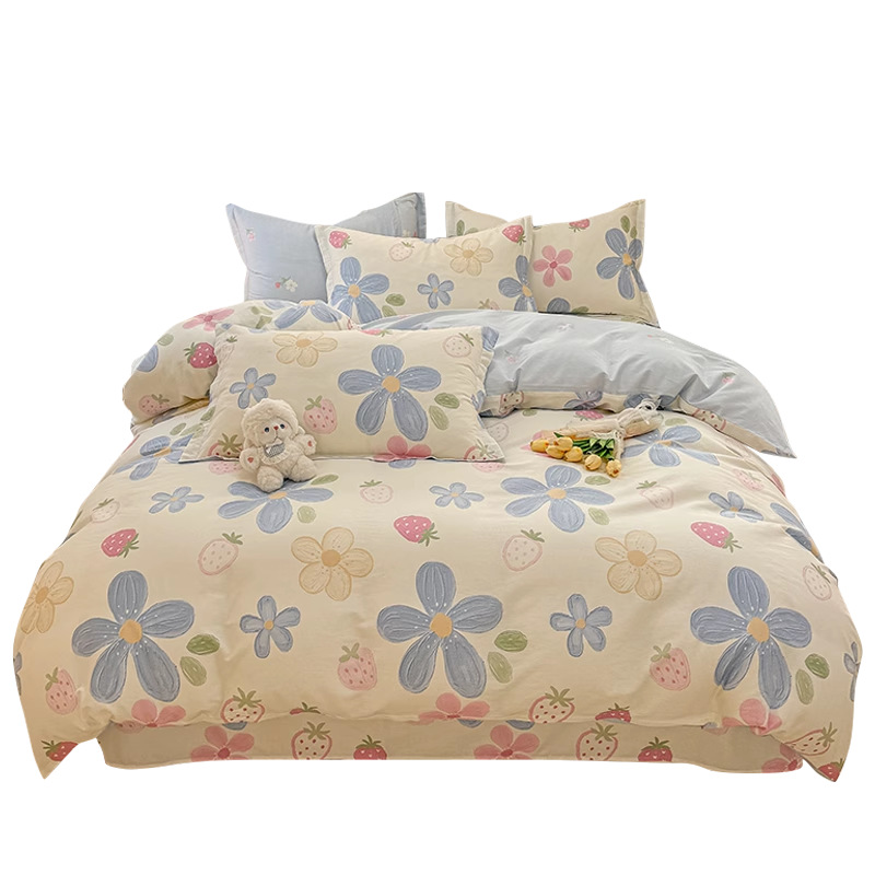 Otoño e invierno engrosado calentamiento algodón cuatro piezas pequeñas frescas 2025 nueva sábanas de algodón de invierno cubierta cama