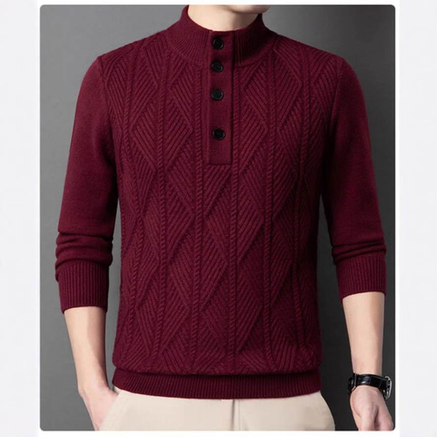 Camisa de punto transfronteriza suéter de hombre otoño y invierno nuevo estilo de hombre calentamiento camisa jacquard moda de comercio exterior chaqueta de hombre