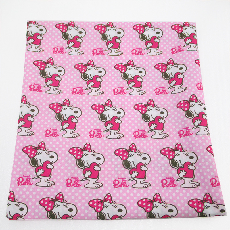 Perro Snoopy impresión de dibujos animados 100% tela de algodón DIY ropa hecha a mano bolsa, 1Yc55667