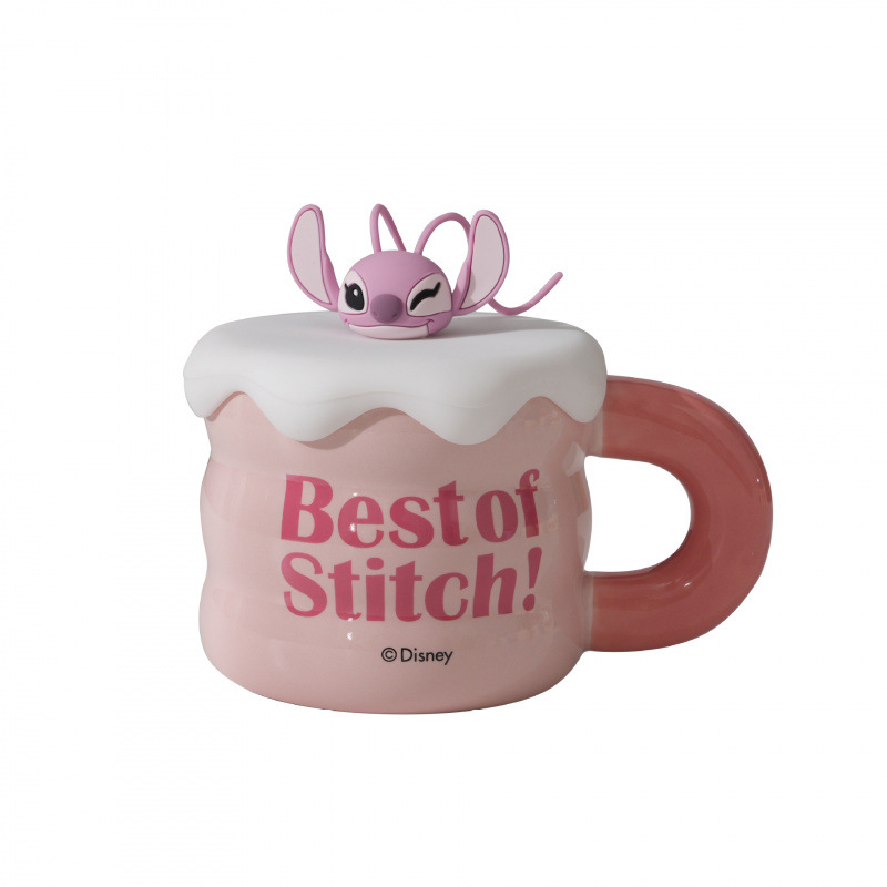 Auténtica licencia Stitch marca tazas nuevas tazas de cerámica de niñas con tapa tazas de agua tazas de pareja tazas de cumpleaños