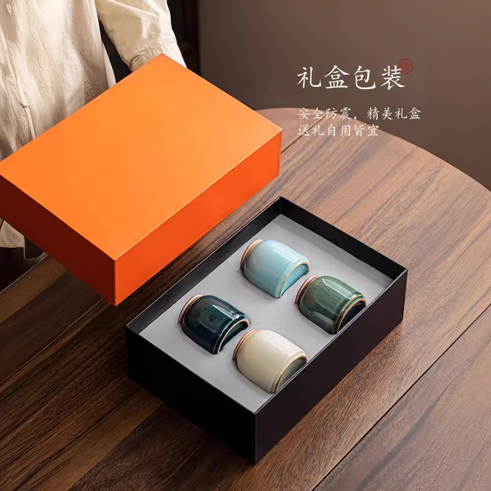 2024 New Chinese Style Small Tea Can Ceramic Portable Household Sealed Can Pu'er Black Tea Storage Can