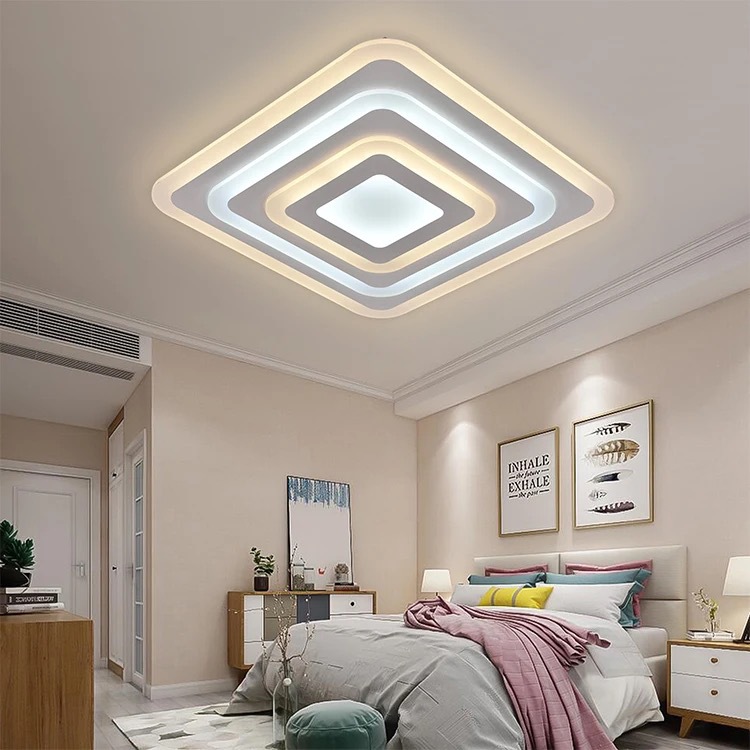 Nuevo estilo moderno minimalista techo luminoso acrílico remoto atenuable dormitorio redondo led techo luminoso