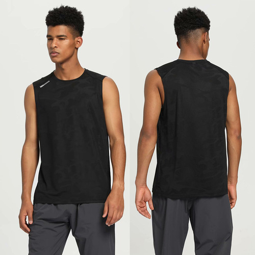 Men's  Summer Camouflage Moisture-Wicking Exercise Tank Top Fitness Training Top Running Shirt Casual Hoodie