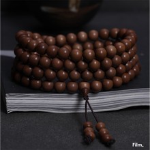 印度迈索尔老山檀香木黑肉佛珠108颗手串念珠手链男女文玩串送礼