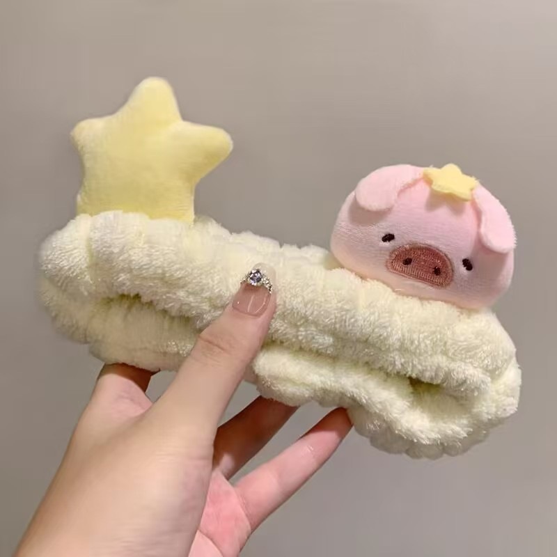 ぬいぐるみ洗顔ヘッドバンド、女性用フェイシャルマスク、洗顔ヘッドバンド、防水防湿ヘッドバンド、ヘッドバンド、ヘアアクセサリー|undefined