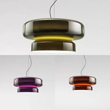 北欧后现代艺术玻璃餐厅咖啡厅会所名宿个性彩色轻奢设计师吊灯