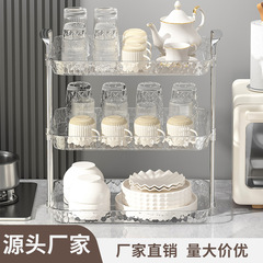 軽くて豪華な水切りコップの物置棚の二重リビングのデスクトップの物置棚の多層の収納棚の段の果物の箱の間食棚