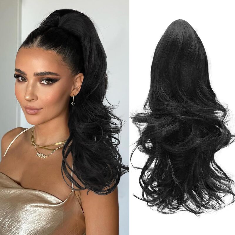 Cross-Border Wig for Women European and American Claw Clip Ponytail Curly Hair Pear Flower Perm Ponytail Ponytail Hair Wig Ponytail