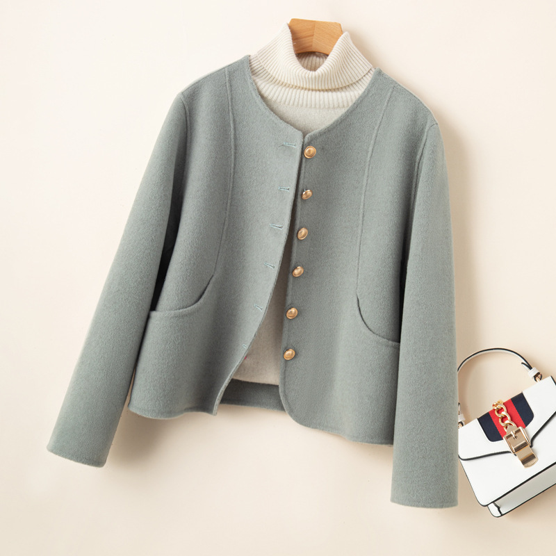 Short Double-Sided Cashmere Women's Outwear 2025 Autumn and Winter New Korean Style Small Fragrant Woolen Outwear for Women Short Double-Sided Cashmere Women's Outwear 2025 Autumn and Winter New Korean Style Small Fragrant Woolen Outwear for Women
