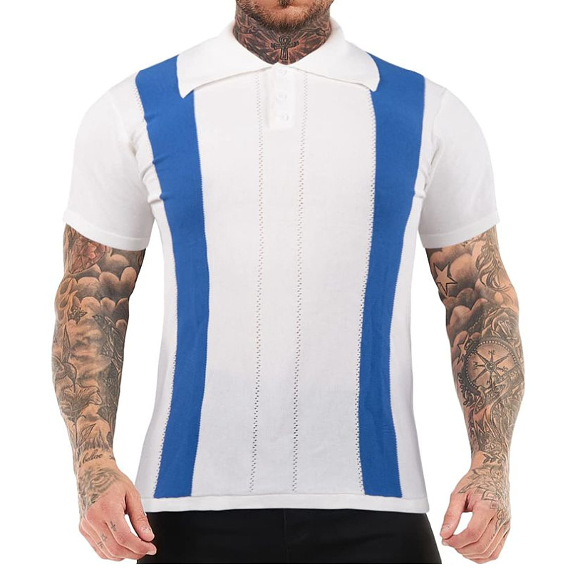 Men's Stripe Polo Shirt Men's Clothing display picture 3