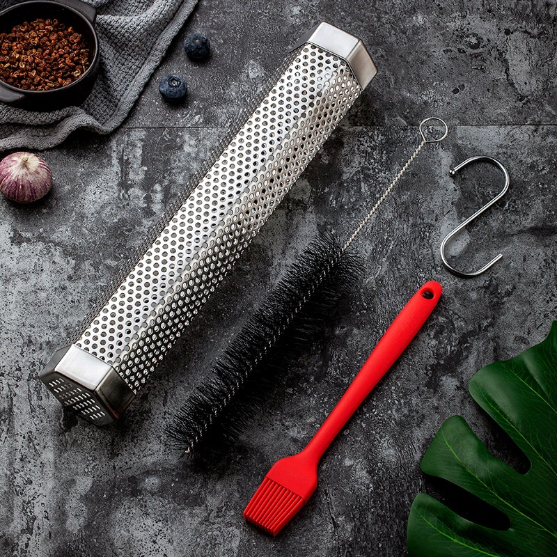 12 дюймов 304 нержавеющая сталь дымовая трубка барбекю копченая коробка Алмазный гриль инструмент