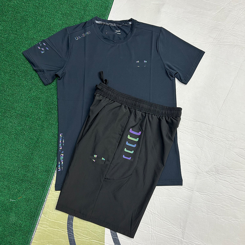 Hombres nuevos al por mayor deportes de secado rápido transpirables de manga corta camiseta de entrenamiento de hielo suelta chaqueta casual fitness