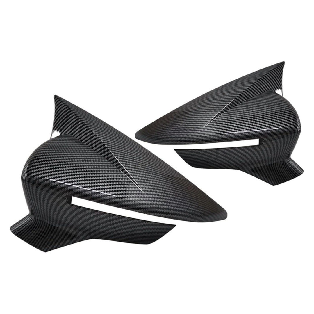 Suitable for 13 Models of Seat Leon Horn-Shaped Rearview Mirror Shell, Seat Leon Carbon Fiber Rearview Mirror Cover Decoration