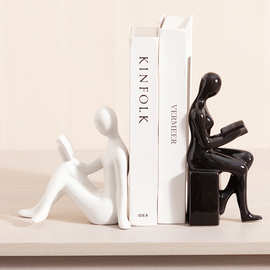 轻奢摆件高端现代书挡人物摆件家居客厅电视酒柜办公室书房装饰品