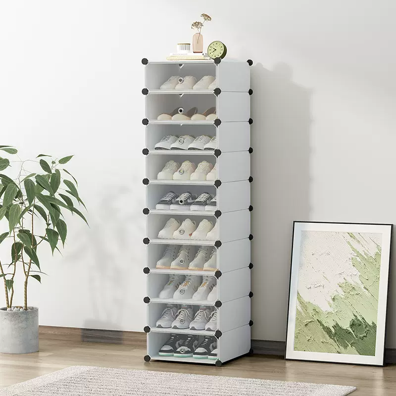 简易鞋柜10层塑料经济型组装防尘简约现代鞋架多功能宿舍收纳鞋柜