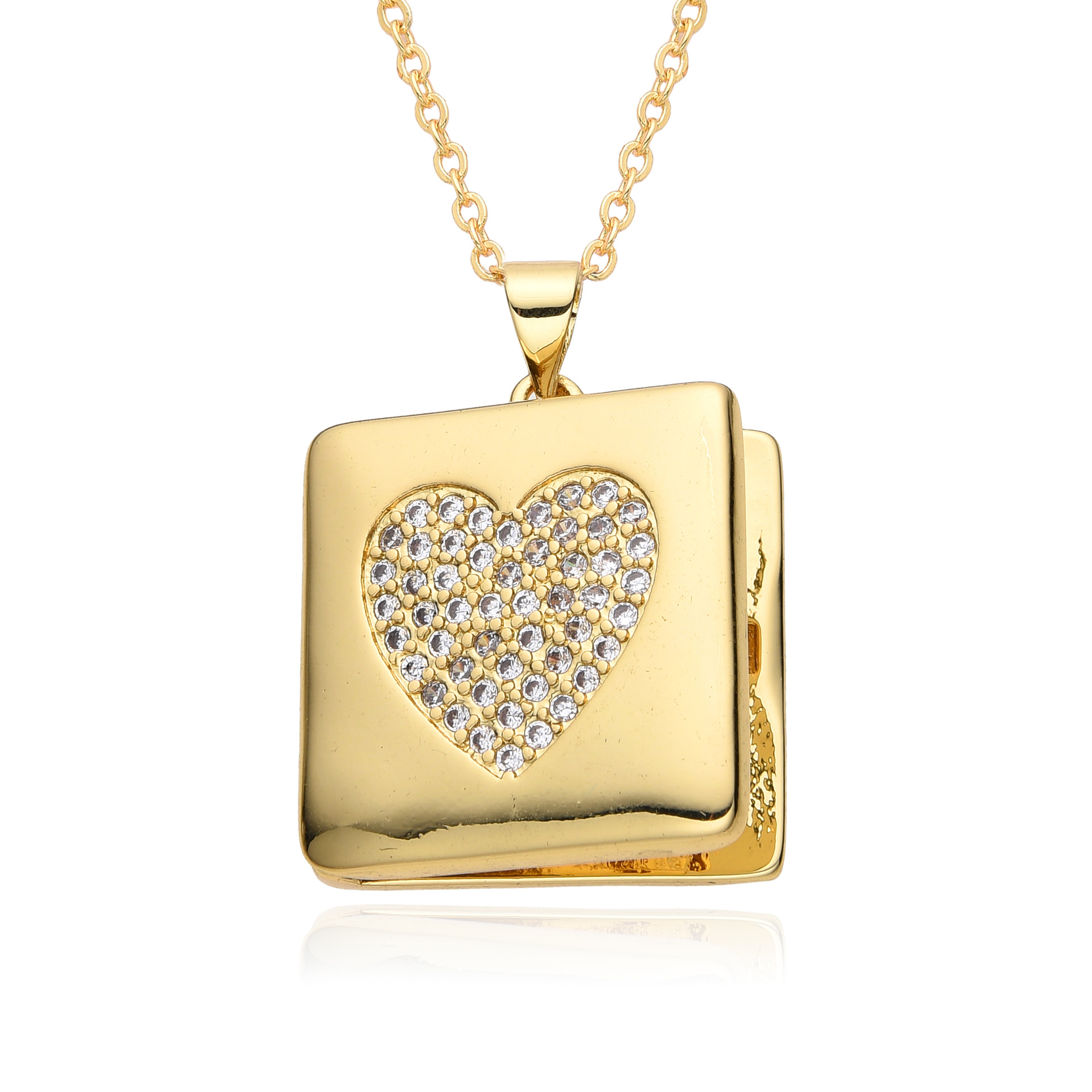 Copper Material Copper Retro Star Moon Heart Shape Plating Inlay Zircon Pendant Necklace