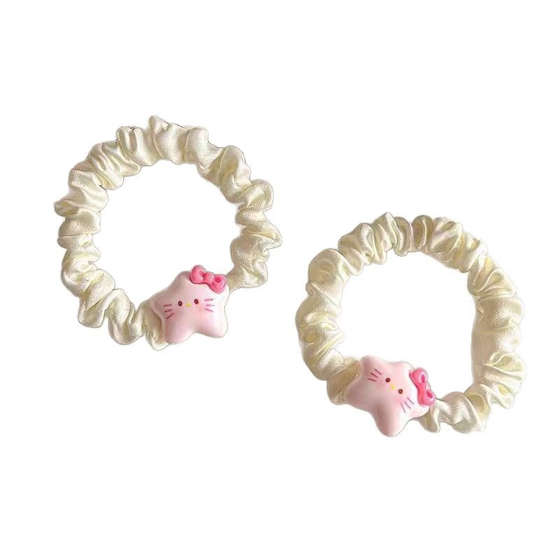 Hermosas estrellas de pentacos anillo de pelo intestino delgado para mujeres 2025 nueva banda de goma de alta elasticidad de alto valor facial atado cuerda de pelo adornamiento para el cabello