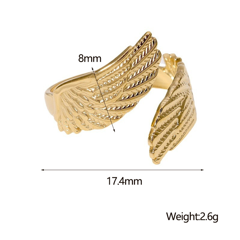 PVD Coated Animal Prints Jewelry Geometric 304 Stainless Steel Casual Simple Style Waterproof Non Tarnish Open Rings display picture 5